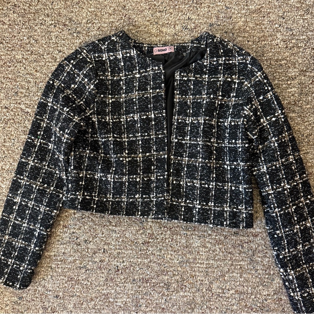 Black and White Tweed Jacket